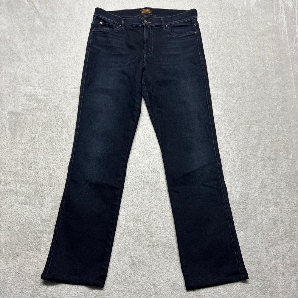 Mother Jeans Womens 31 The Rascal Coffee Tea or Me? Dark Wash Straight EUC